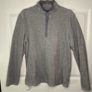 Old Navy Fleece Quarter Zip Pullover Jacket Gray Women’s Size L
